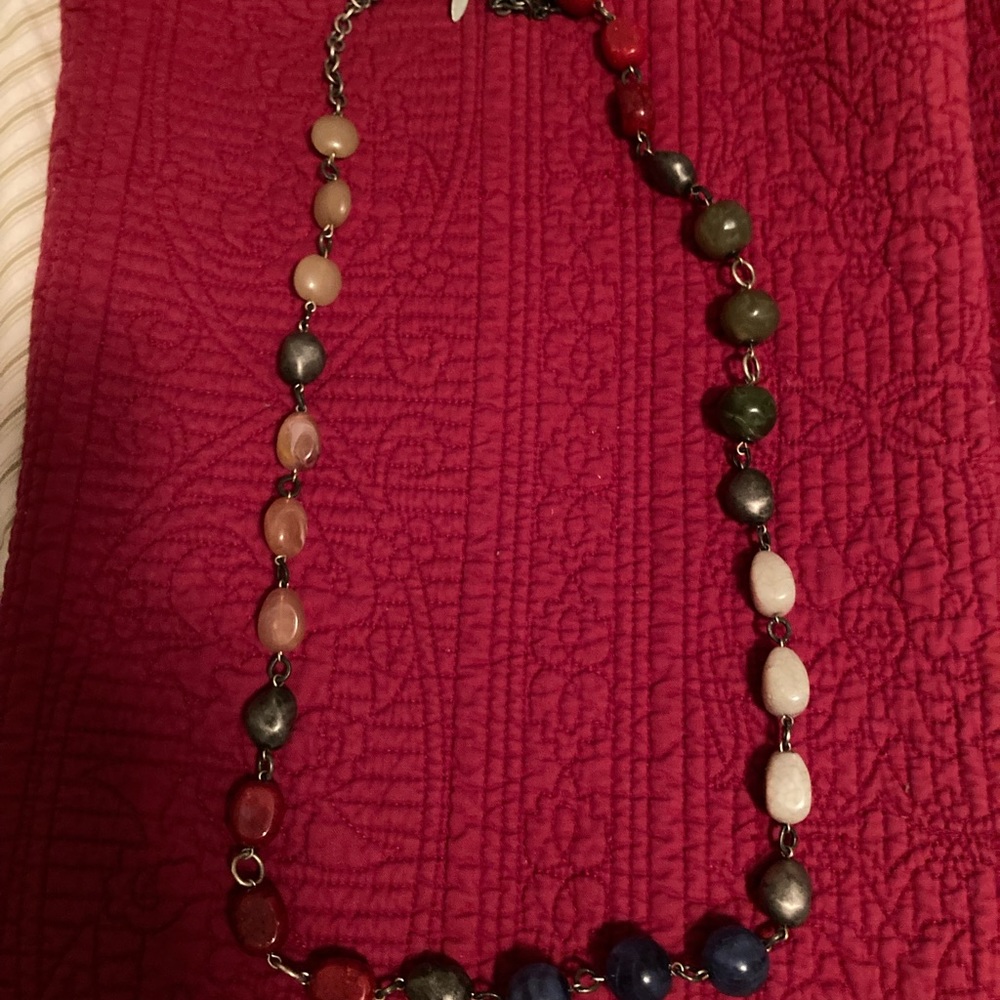 Long necklace with beautiful color beads